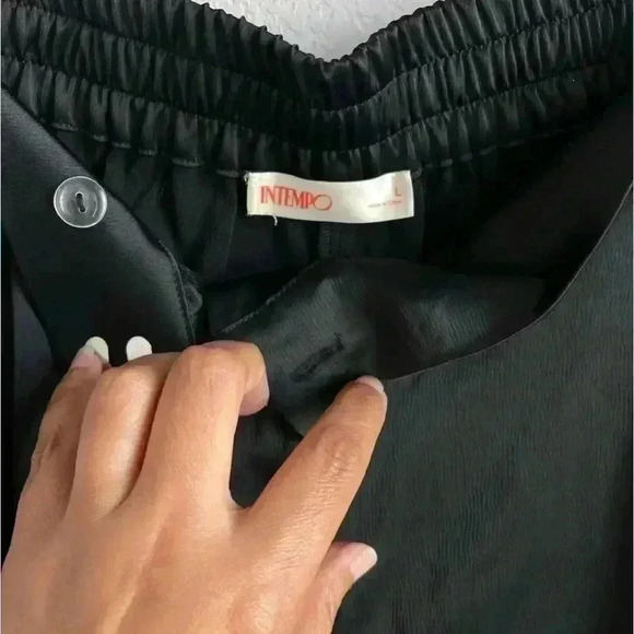 Intempo Black Wide Leg Elastic Pants Size Large NWT - Picture 10 of 12